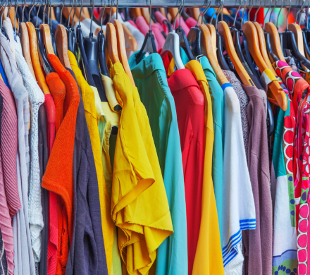 Clothing on a rack