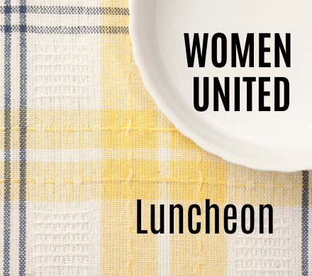 "Women United" written on a white plate