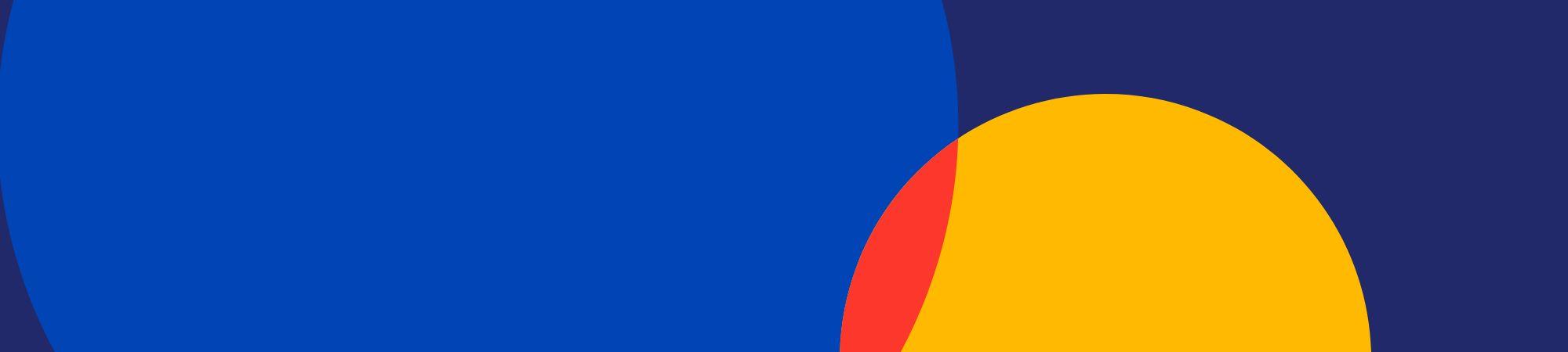 Orange circle on blue arches